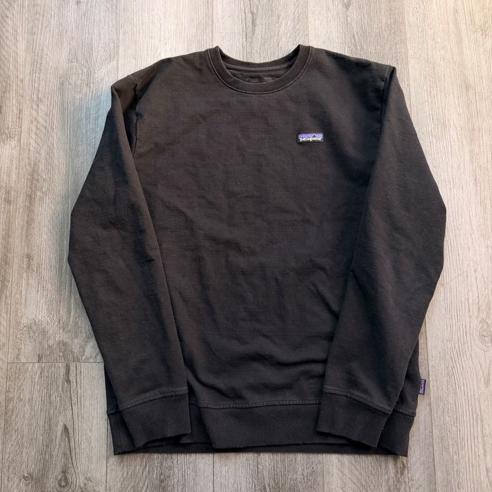 Patagonia Mens L Black Uprisal Crew Sweatshirt Recycled Regular Fit Logo